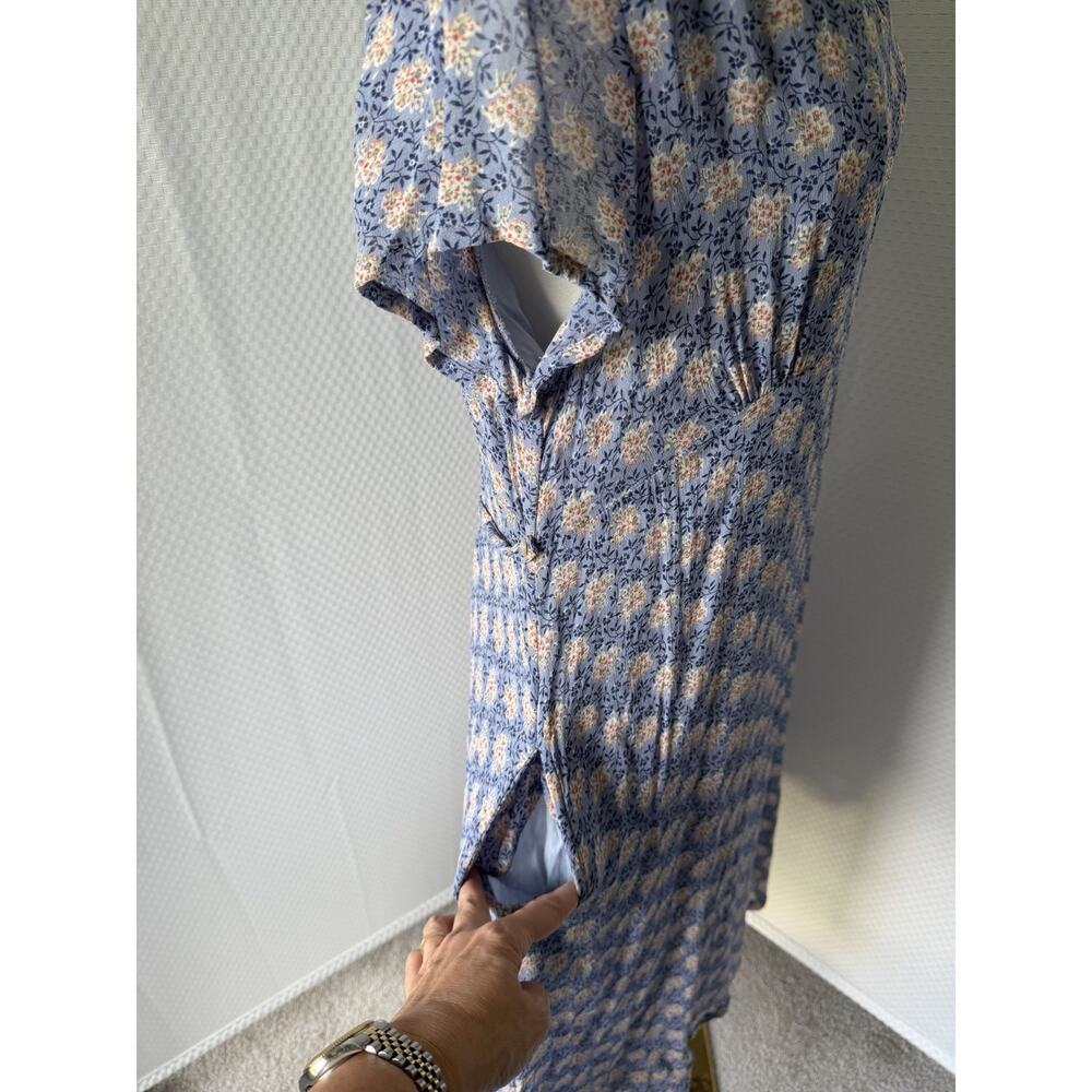 April Cornell XL Floral Blue Cottage Core Summer Sun Dress Pockets - Picture 12 of 14